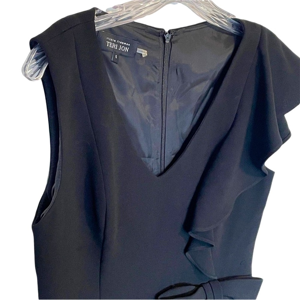 Black one shoulder classic Teri Jon dress - NWOT - 6 - Picture 6 of 7